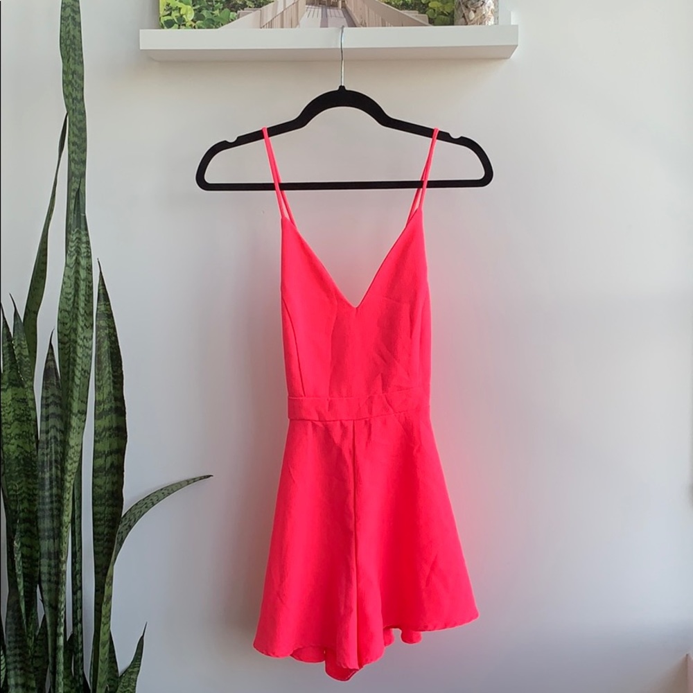 Flirty Eye Catching Neon Pink Romper